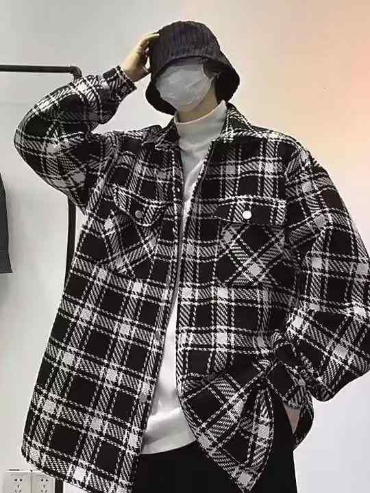ジャケット メンズ 格子柄 アウター 春秋 韓国 ブルゾン 配色 ポリエステル 黒 白・カテゴリ: ジャケット・スタイル: 韓国・対象: 若者・襟の形: 襟付き・シルエット: ゆったり・前立て: シングルブレスト・フード: なし・・柄: 格子柄・素材: ポリエステル・袖丈: 長袖・ディテール: 配色・裾の形状: ストレート・着丈: レギュラー・ポケット: サイドポケット・着方: アウター・袖のタイプ: 通常袖・色: ブラック.ホワイト・サイズ: S.M.L.XL.2XL.3XL
