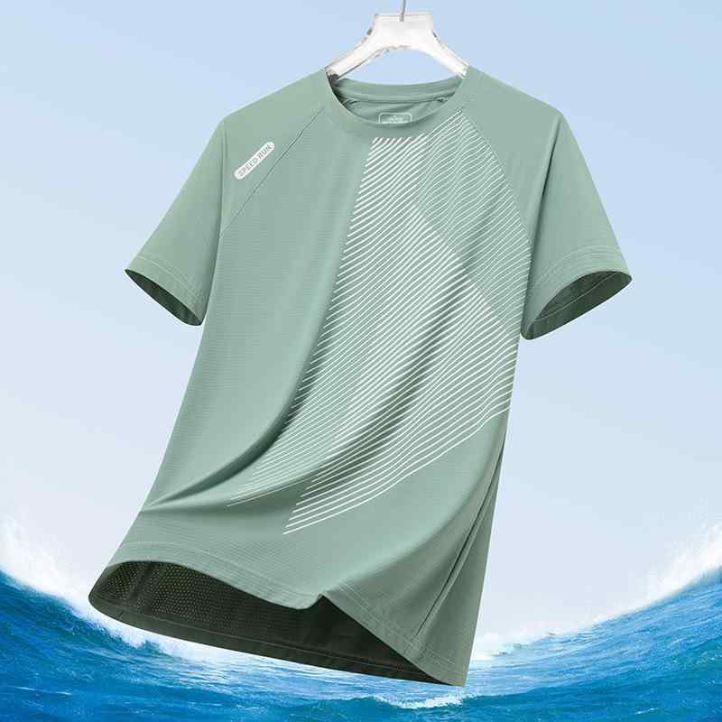 Tシャツ メンズ 男性用 半袖 トップス 接触冷感 通気性 スポーツウェア ルームウェア 普段使い ポリエステル ホワイト 白 グレー グレー ブラック 黒 グリーン ブルー M L XL 2XL 3XL 4XL 5XL