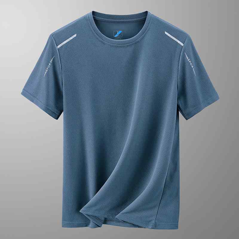 Tシャツ メンズ 男性用 速乾性 メッシュ 接触冷感 スポーツ カジュアル 半袖 Tシャツ 霧霾ブルー ブラック グレー ホワイト ネイビー 3XL M L XL 2XL 4XL 5XL