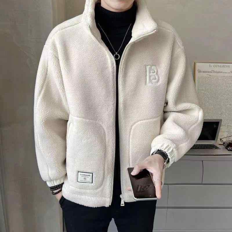 ジャケット メンズ 男性用 シープボア コーデュロイ 秋冬 アウター ウェア 長袖 グレー 黒 ベージュ 耐摩耗性