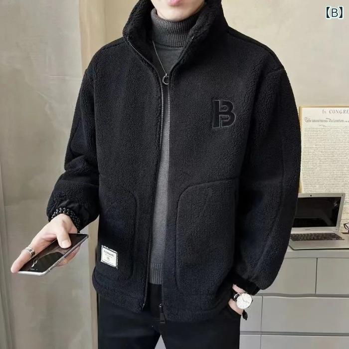 LINEAR shopのジャケット メンズ 男性用 シープボア コーデュロイ 秋冬 アウター ウェア 長袖 グレー 黒 ベージュ 耐摩耗性｜アングル3
