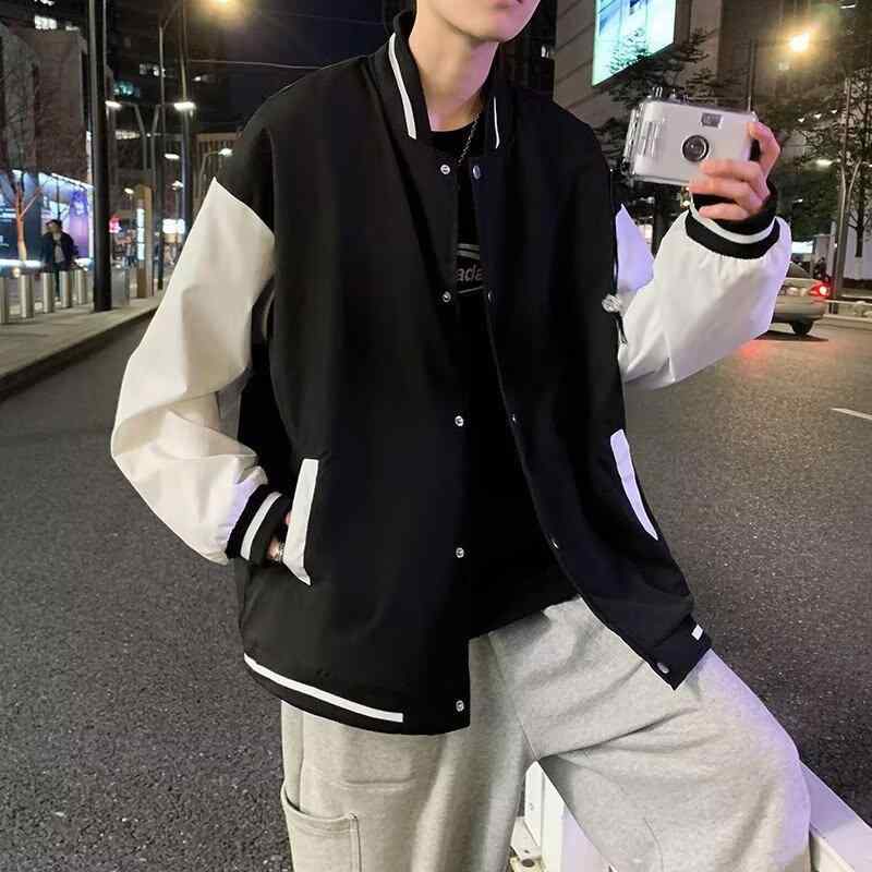 ジャケット 男性用 ブルゾン スタジアムジャンパー カジュアル スポーティー 配色 ポリエステル 長袖 春秋 黒 ブラック 青 ブルー・素材: ポリエステル繊維・カテゴリ: カジュアルスーツ・スタイル: ・襟の形: 襟付き・フィット: レギュラー・前立て: ジッパー・フード: なし・厚さ: 薄手・対象年齢: ティーン.成人・シーン: デイリー・ディテール: 配色・着こなし: アウター・袖丈: 長袖・カラー: ブラック.ブルー・サイズ: M.L.XL.2XL・対象: メンズ