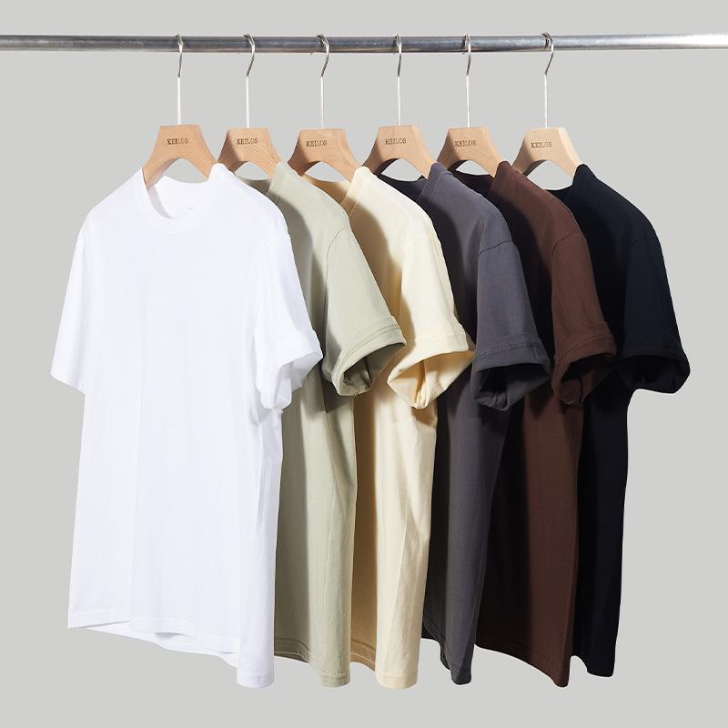 Tシャツ メンズ 男性用 半袖 コットン トップス 厚手 無地 春夏 ペア 普段使い ルームウェア(x2)