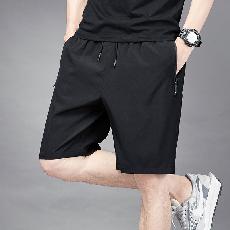 パンツ 男性用 スポーツ レジャー 速乾 ハーフパンツ 5分丈 伸縮性 ランニング 短パン ブラック 無地(x2)