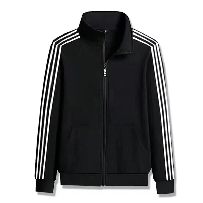 Wear - ジャケット 男性用 スポーツウェア ブルゾン ジャンパー 長袖 春秋 ポリエステル 立襟 スリムフィット ブラック ホワイト グレー レッド ブルー グリーン