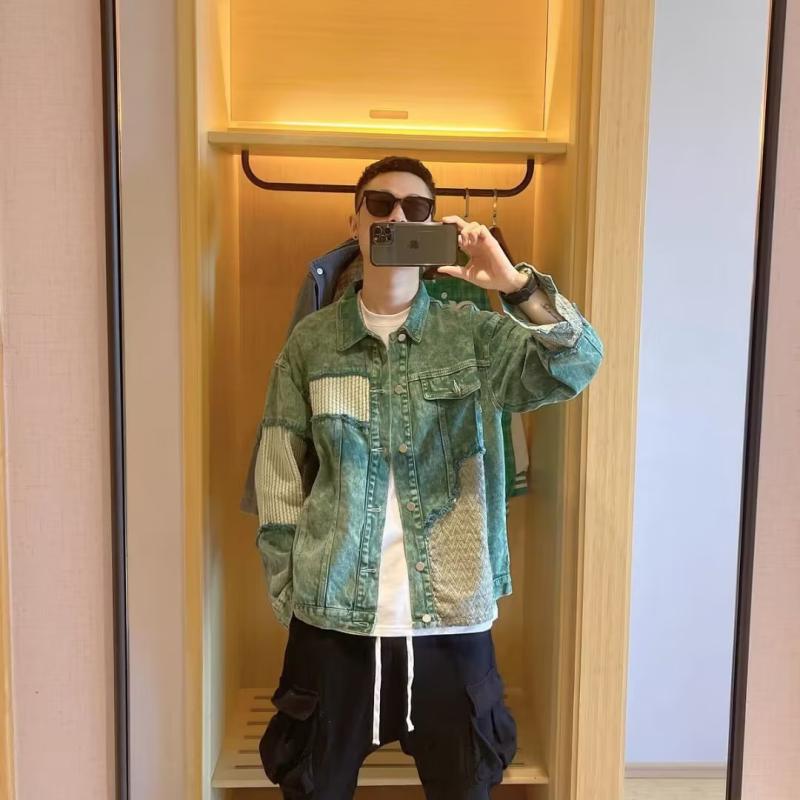 ジャケット メンズ 春秋 長袖 若者 流行 カジュアル 耐摩耗性 アウター 緑 黒