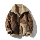 ジャケット メンズ スエード ウール コート 裏起毛 厚手 冬 ライダース レザージャケット 大きいサイズ ワークスタイル 防風 普段使い コーヒー色