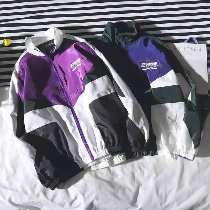 ジャケット メンズ 男性用 アウター トップス ヒップホップ ストリート カジュアル 長袖 秋物 普段使い 撞色 切り替え グリーン パープル系・商品カテゴリ: ジャケット・スタイル: ヒップホップ・対象年齢: 18-24歳・襟の形: 襟付き・フィット: ルーズ・前立て: ジッパー・フード: なし・・主な素材: ポリエステル・裏地: ポリエステル・シーン: 日常・ディテール: 配色・裾のデザイン: ストレート・着丈: レギュラー・ポケット: サイドシームポケット・袖丈: 長袖・袖のタイプ: レギュラー・カラー: グリーン, パープル・サイズ: M, L, XL, XXL, 3XL・素材機能: 耐摩耗性