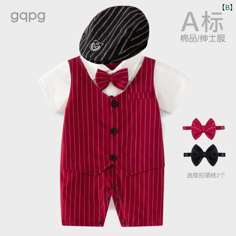 LINEAR shopのロンパース ベビー服 男の子 新生児 セレモニー フォーマル 赤ちゃん 綿 長袖 結婚式 お宮参り 退院祝い 秋冬｜アングル3