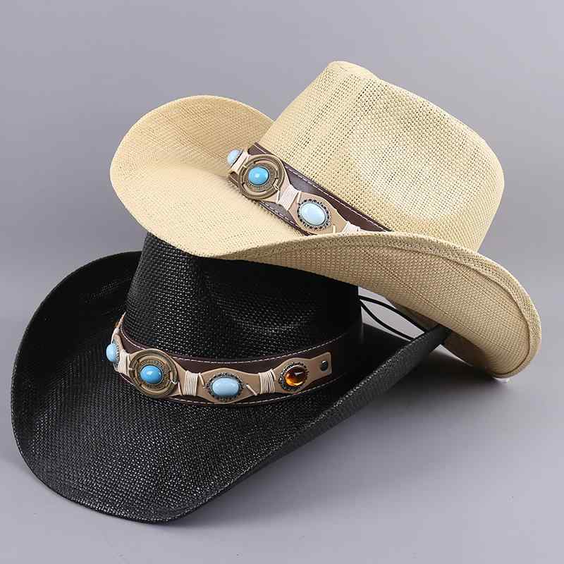 帽子 メンズ 男性用 ウェスタンハット テンガロンハット 日よけ UVカット 紫外線対策 麦わら帽子風 ア..