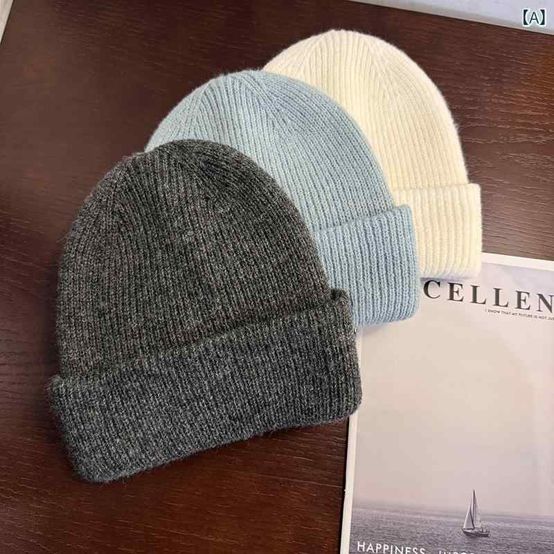 ニット帽 レディース メンズ 帽子 秋冬 防寒 暖かい 無地 シンプル 炭黒 白 青