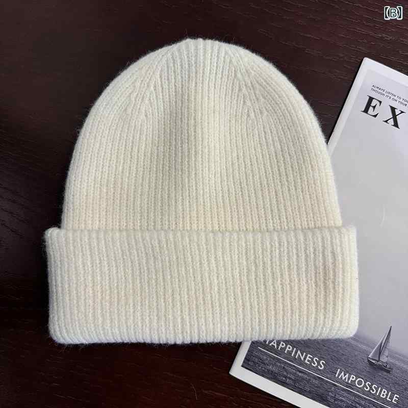 ニット帽 レディース メンズ 帽子 秋冬 防寒 暖かい 無地 シンプル 炭黒 白 青