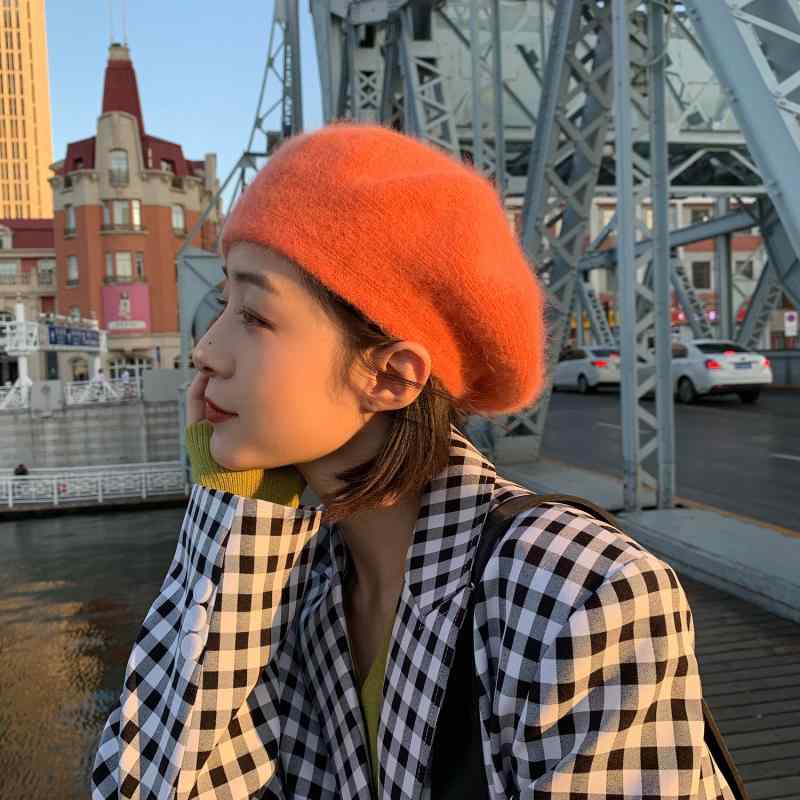 2個セット帽子 レディース 秋冬 暖かい ベレー帽 かわいい おしゃれ 韓国 赤 黒 ベージュ 普段使い・性別: メンズ・素材: 兔毛・帽子スタイル: ドーム型・つばの形状: なし・カラー: レッド.ブラック.オレンジ.ベージュ・サイズ: M（56-58cm）