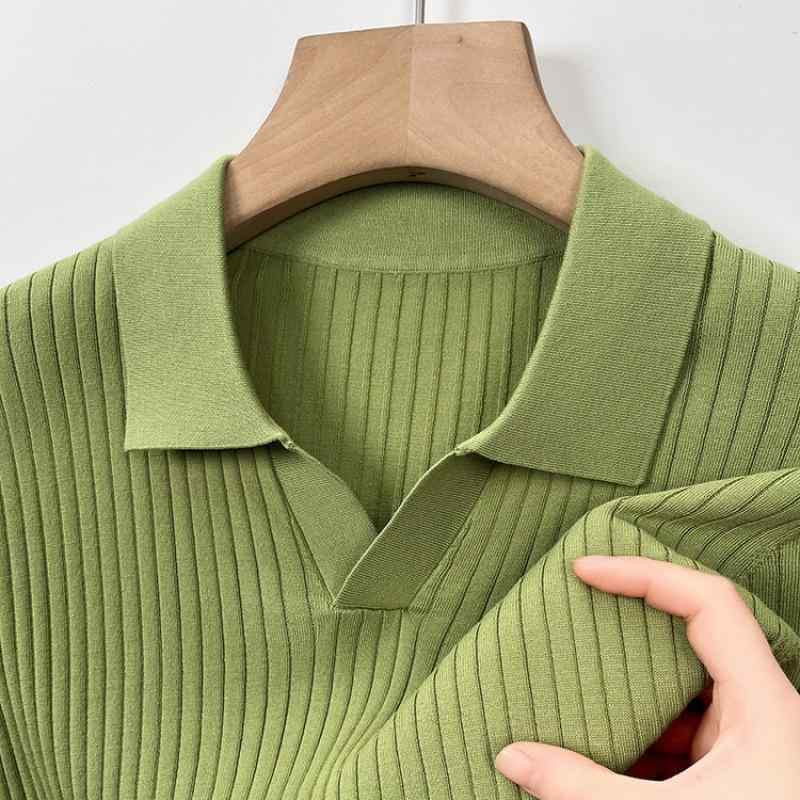 ポロシャツ 男性用 半袖 トップス 接触冷感 薄手 ニット 無地 ポリエステル カッターシャツ ビジネス ..