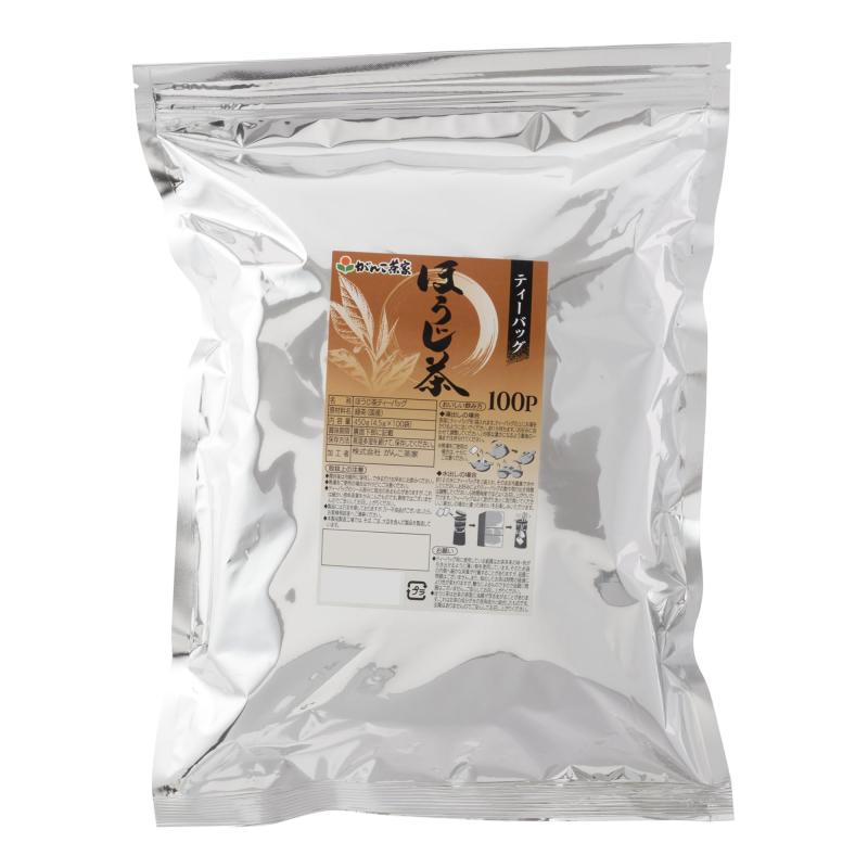 がんこ茶家 業務用 ほうじ茶 (大容量/ティーバッグ / 4.5g ×100袋) さっぱりとした味わい (アイス/ホット) 水出し (オフィス/家庭用) 日本茶