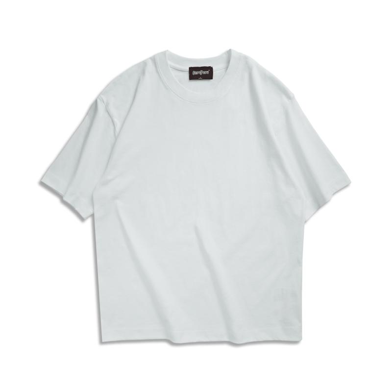 Rakuten - Tシャツ メンズ 半袖 コットン 無地 ドロップショルダー ゆったり トップス カットソー 春夏 カジュアル 白 黒 グレー 杏色 コーヒー色
