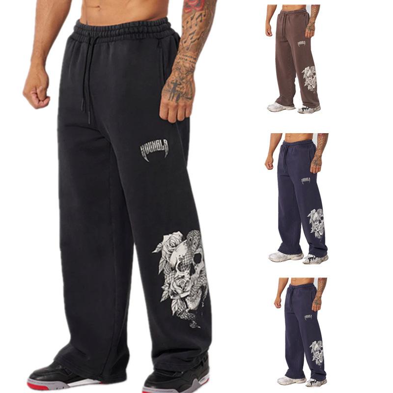 メンズ スポーツパンツ アメリカン 運動 普段使い ストレート ジム ランニング ウェア トレーニング ロングパンツ 吸湿速乾 伸縮性 ブラック ネイビー グレー ブラウン