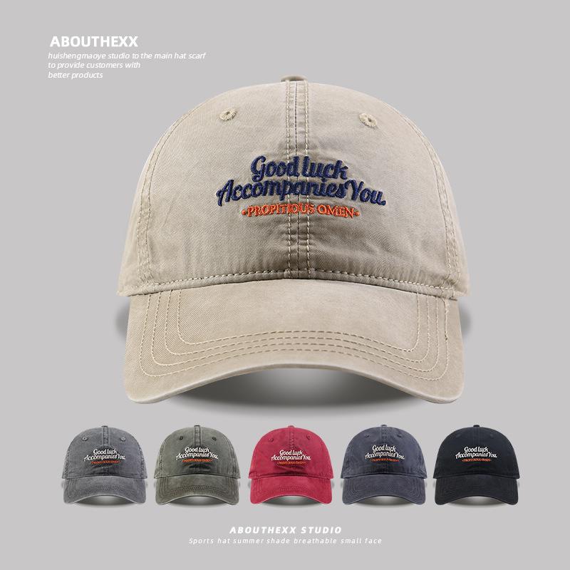帽子 レディース レトロ ウォッシュ加工 英字ロゴ 野球帽 韓国 男女兼用 紫外線対策 日よけ キャップ 学生 ペア アウトドア