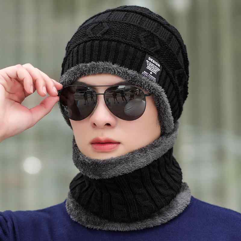 帽子 メンズ 男性用 秋冬 ニット帽 裏起毛 厚手 防寒 暖かい 自転車 バイク 防風 ケーブル編み ニット..