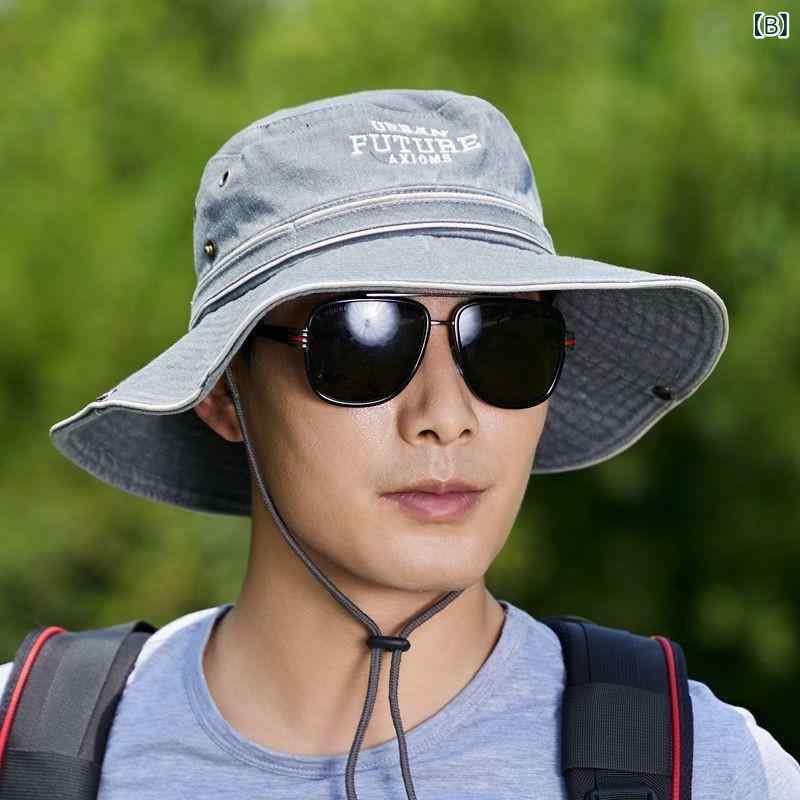 LINEAR shopの帽子 メンズ 男性用 ウォッシュド加工 漁夫帽 フィッシャーマンハット 釣り 登山 日よけ UVカット 紫外線対策 ブラック グレー カーキ ブルー グリーン｜アングル3