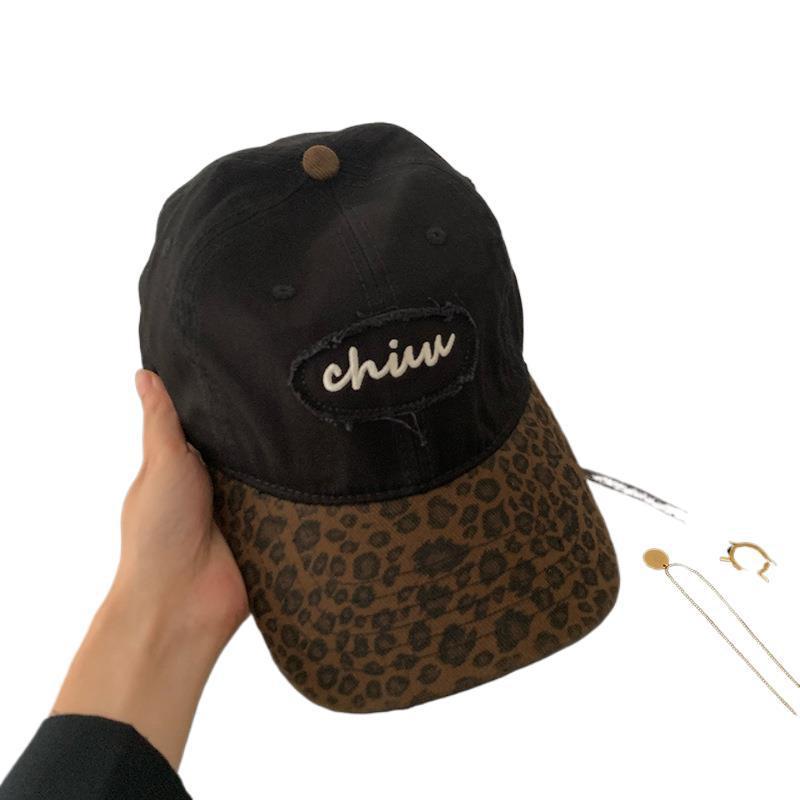 帽子 レディース ヒョウ柄 ベースボールキャップ 春秋冬 韓国 小顔効果 配色 切替 キャップ メンズ 男女兼用 コーヒー色 黒 ベージュ ワインレッド(x2)