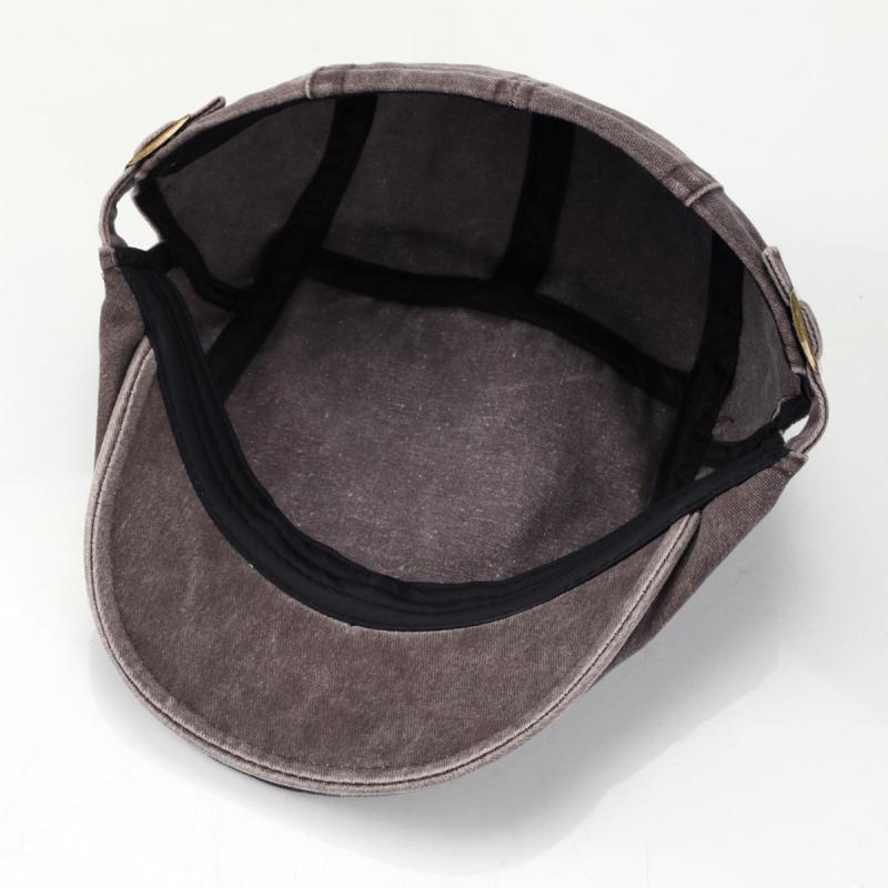 Beret - ベレー帽 メンズ 男性用 水洗い加工 ダメージ加工 レトロ 帽子 カーキ ブラック ブラウン ブルー コットン 綿 春秋
