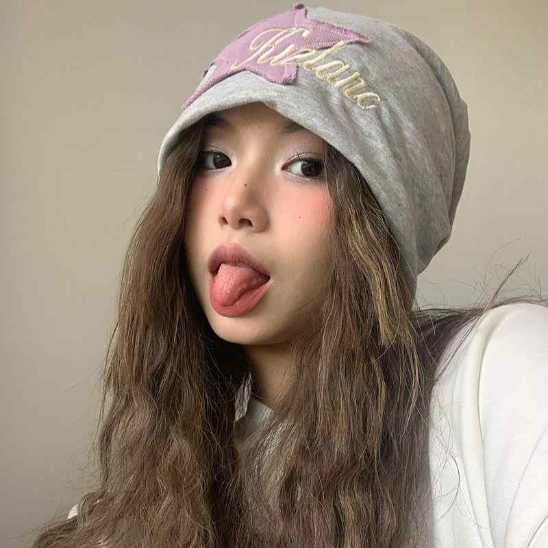 ニット帽 レディース メンズ 大判 スター 星柄 秋冬 防寒 暖かい ビーニー ウォーキング ランニング 散歩 スキー スノーボード 黒 紺 白(x2)