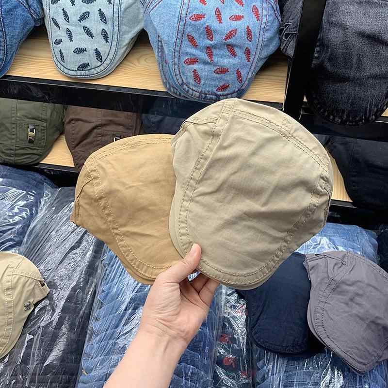 キャップ メンズ ベレー帽 日韓スタイル カジュアル 帽子 ニュースボーイキャップ 男性用 カーキ ベージュ ライトグレー ネイビー 通気性 日よけ ポリエステル 56-58cm(x2)