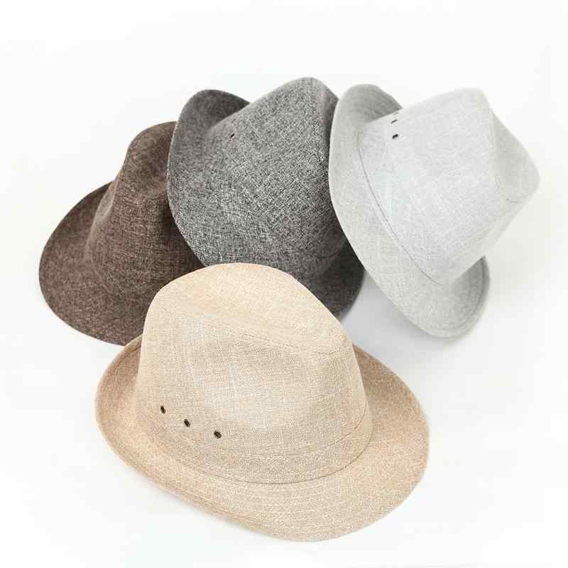 帽子 メンズ 中折れハット 礼帽 男性用 シニア 高齢者 紳士 竹節麻 麻 大つば 春夏 日よけ 紫外線対策 深灰 ミルキーホワイト ベージュ コーヒー