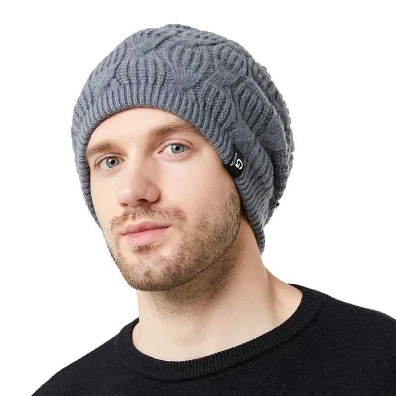 ニット帽 男性用 秋冬 加厚 防寒 ビーニー 暖かい 麻花模様 ケーブル編み 高機能 ポリエステル ブラック グレー ネイビー ワインレッド カーキ(x2)