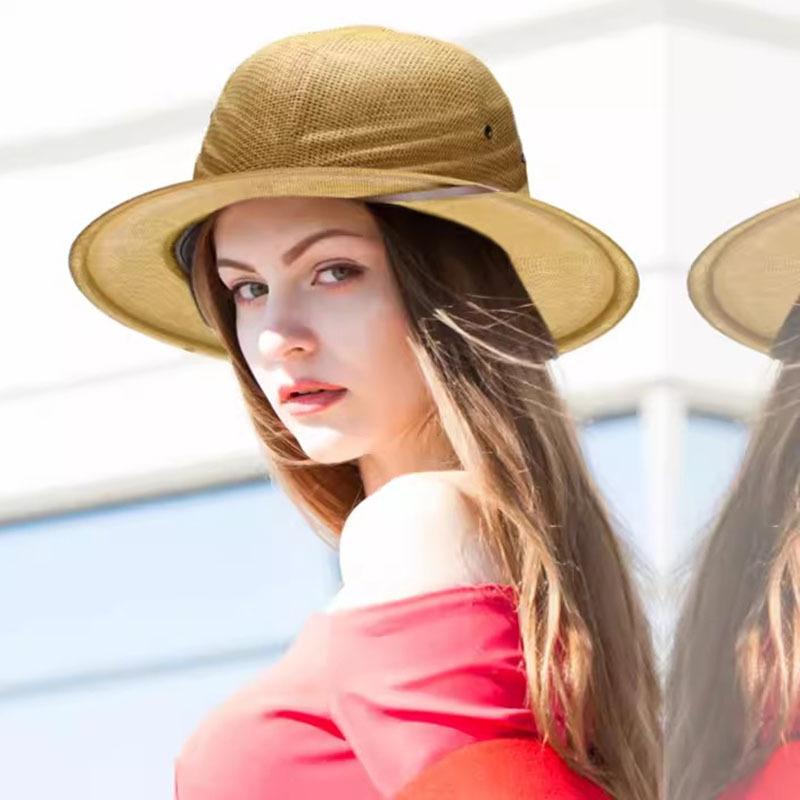 麦わら帽子 レディース メンズ UVカット 紫外線対策 日よけ帽子 テンガロンハット サファリハット あご..