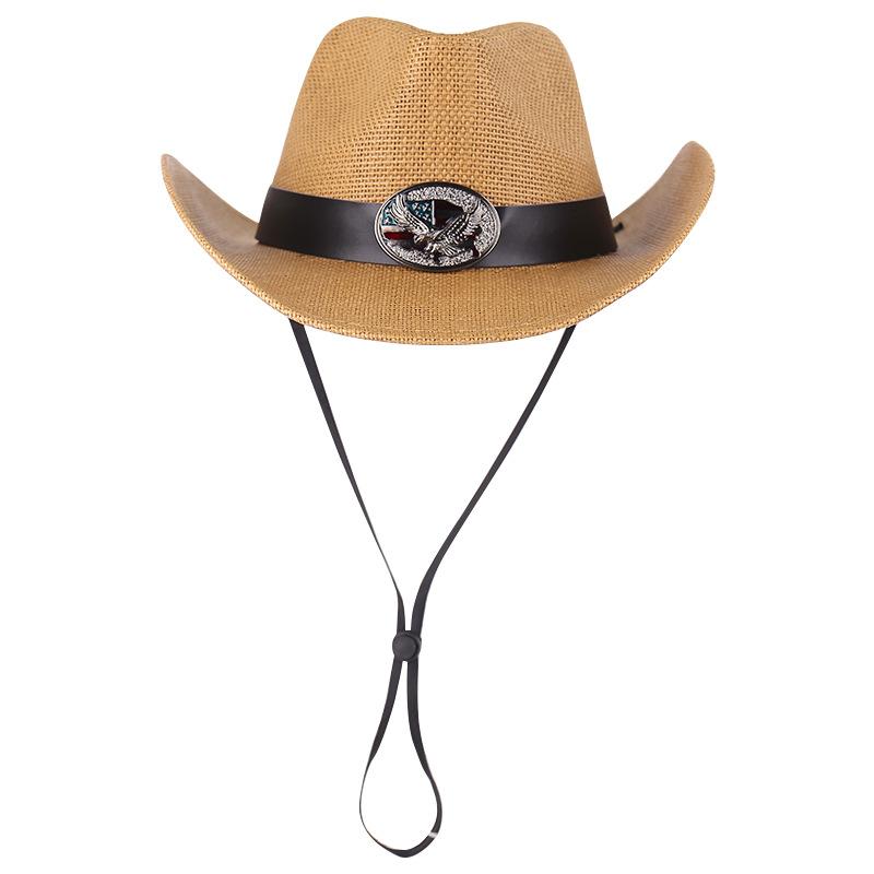 麦わら帽子 メンズ 男性用 ウェスタン カウボーイハット テンガロンハット 大檐 UVカット 紫外線対策 ..