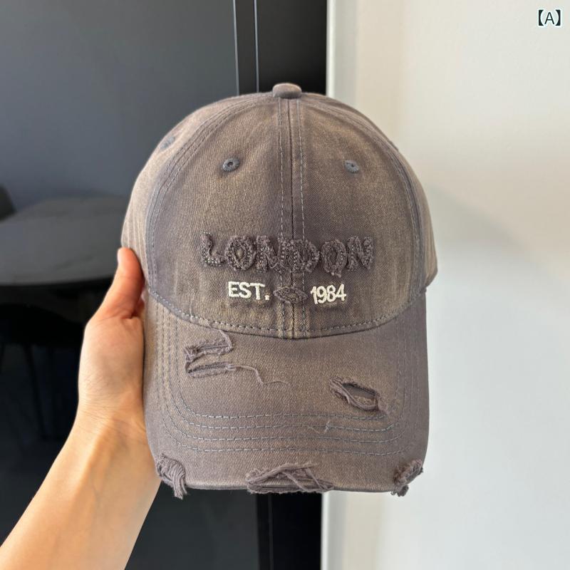 キャップ レディース メンズ 男女兼用 ダメージ加工 ウォッシュ加工 野球帽 日よけ 紫外線対策 通気性 コットン 春夏 秋冬 グレー ピンク系 ブラック バーガンディ カーキ(x2)