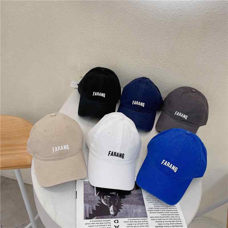 帽子 レディース 野球帽 英字 FARANG キャップ ペア 春秋 韓国 日焼け防止 UVカット 遮光 カーキ ブラック オフホワイト グレー ネイビー ブルー