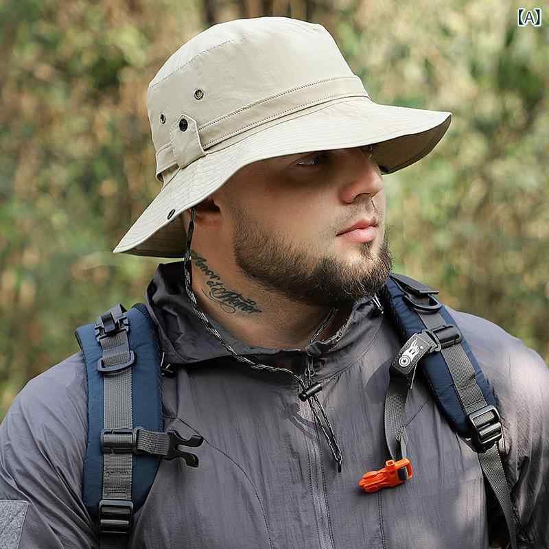 漁夫帽 メンズ 大きいサイズ 日よけ 帽子 アウトドア 登山 軽量 薄手 防水 撥水 カーキ ブラック グレー