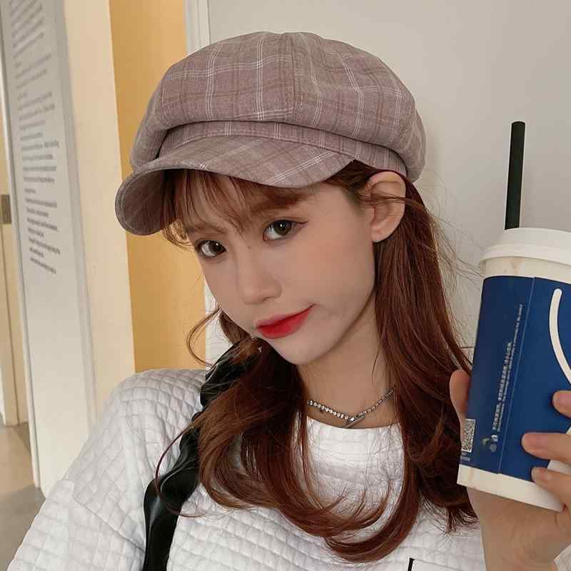 ベレー帽 レディース 春夏 八角帽 メンズ ハンチング帽 チェック柄 画家帽 帽子 普段使い 日よけ帽子 ..