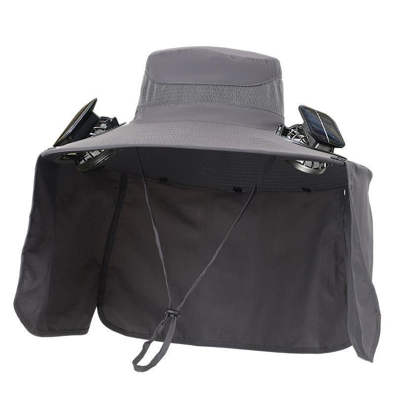 麦わら帽子 レディース メンズ 太陽光発電 ファン付き UVカット 紫外線対策 登山 釣り 遮光 カーキ ブラック グレー グリーン 日よけ帽子 アウトドア