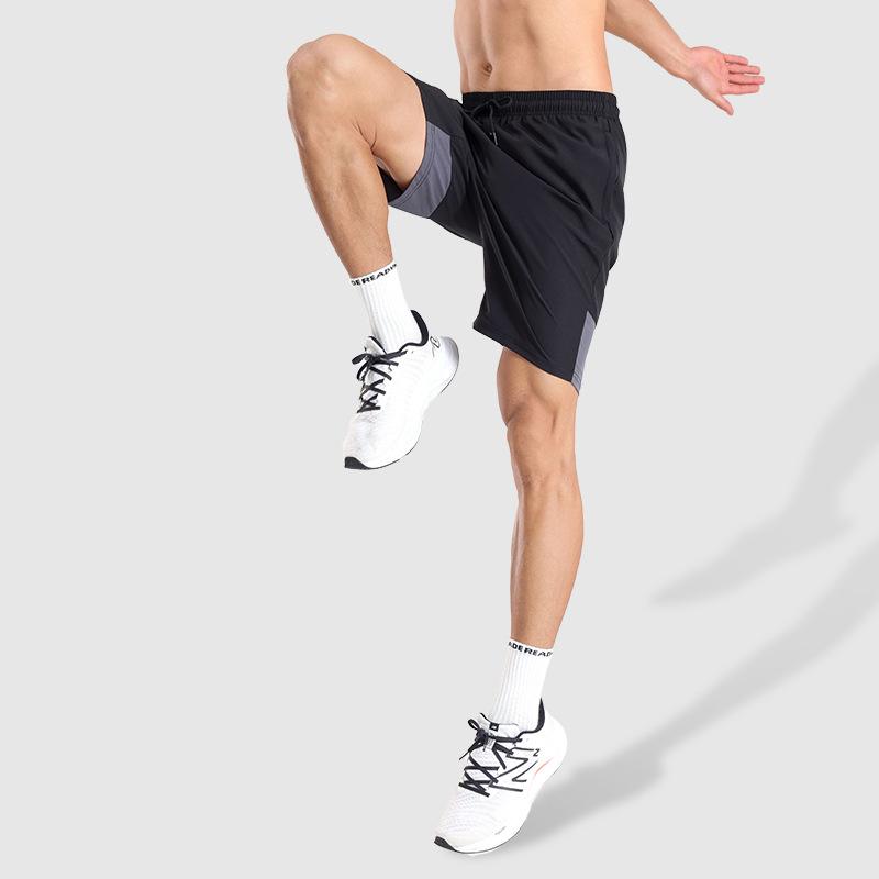 Pants - ショートパンツ メンズ 男性用 ランニング スポーツウェア 吸湿速乾 接触冷感 トレーニング 運動着 ズボン ポリエステル ブラック グレー