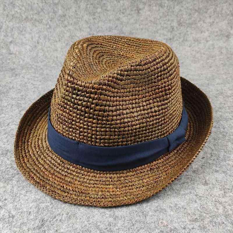 麦わら帽子 男性用 女性用 ラフィア草 ハット 大きいサイズ 遮光 紫外線対策 普段使い 草本色 黒 茶色 ..