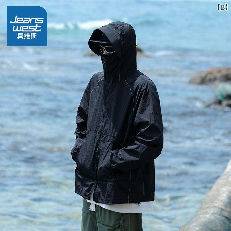 UPF 50 日焼け防止 服 メンズ 夏 2025 薄手 アサルト ジャケット 紫外線 対策.カラ...