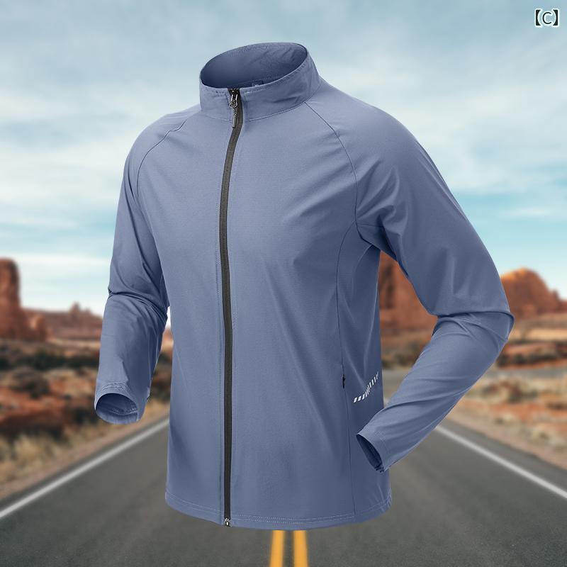 メンズ スポーツ ウィンドブレーカー 春 速乾 ランニング フィットネストレーニング スーツ 2025 アウトドア 登山 サイクリング ジャケット スタンドカラー