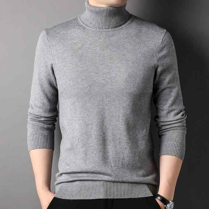 Knit Sweater - ニット メンズ タートルネック プルオーバー 秋冬 保温 無地 紳士 ビジネス カジュアル 普段使い トップス 長袖 ブラック グレー ベージュ グリーン ホワイト