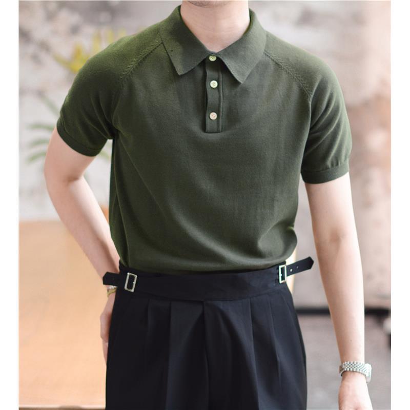 ポロシャツ メンズ 半袖 ビジネスカジュアル 配色 襟付き Tシャツ ゆったり ポリエステル 洗濯 夏