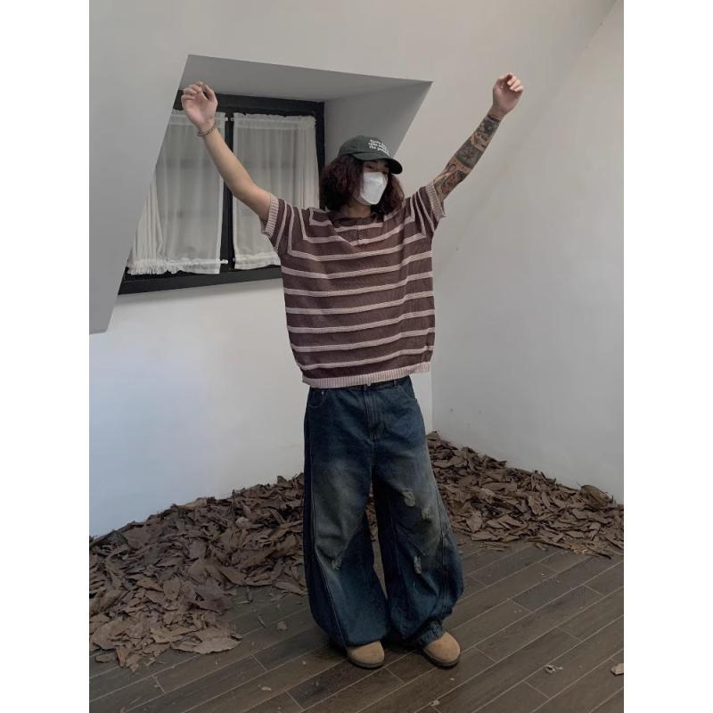 Tシャツ メンズ 男性用 トップス レトロ 日系 襟付き 半袖 ニット 無地 ゆったり ポリエステル 普段使い 春夏 グレー ブラック ブラウン