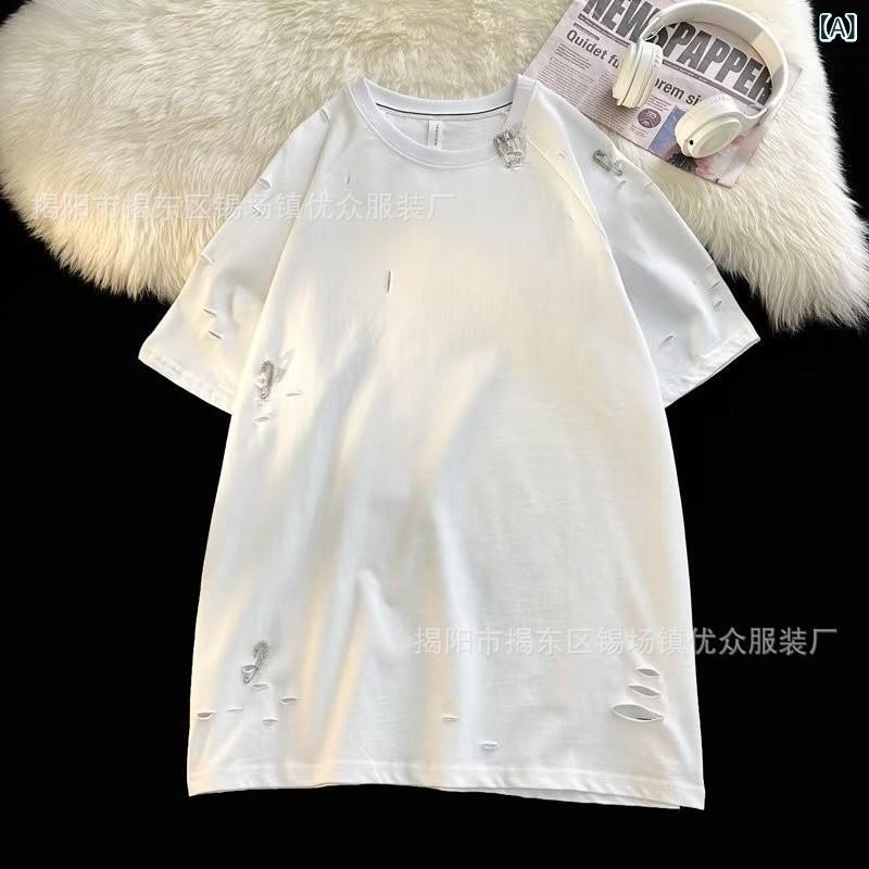楽天市場】ホワイト ダメージ加工tシャツの通販