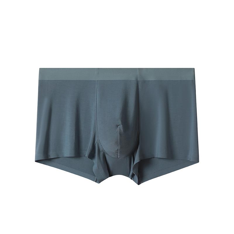 Men'S Underwear - ボクサーパンツ メンズ 男性用 80番手 モダール 無縫製 シームレス 通気 防臭 下着 インナー アンダーウェア 大きいサイズ グレー 紫 青 黒 春夏秋冬