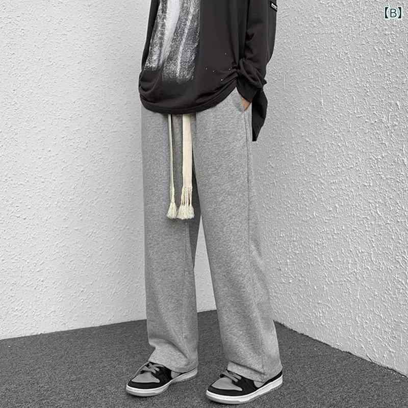 パンツ 男性用 スウェットパンツ ストレート テーパード 高腰 ウエストゴム 伸縮性 無地 スポーティー カジュアル ブラック グレー