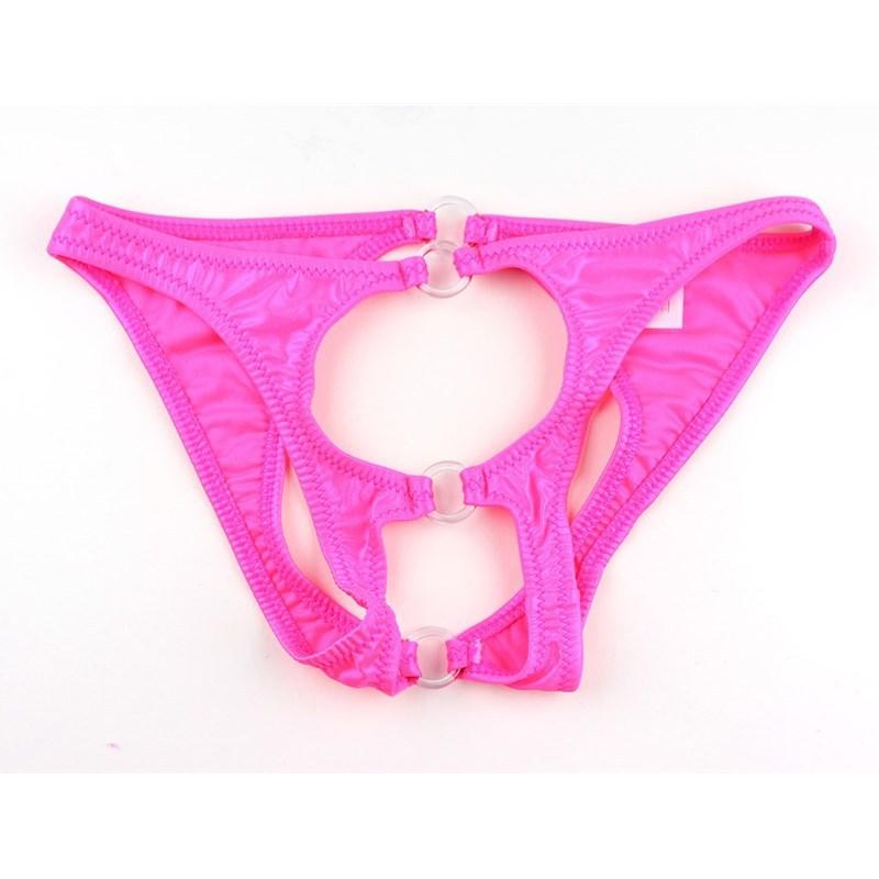 メンズ ビキニパンツ 男性用 ローライズブリーフ 接触冷感 ストレッチ 後ろ開き シースルー 無地 通気性