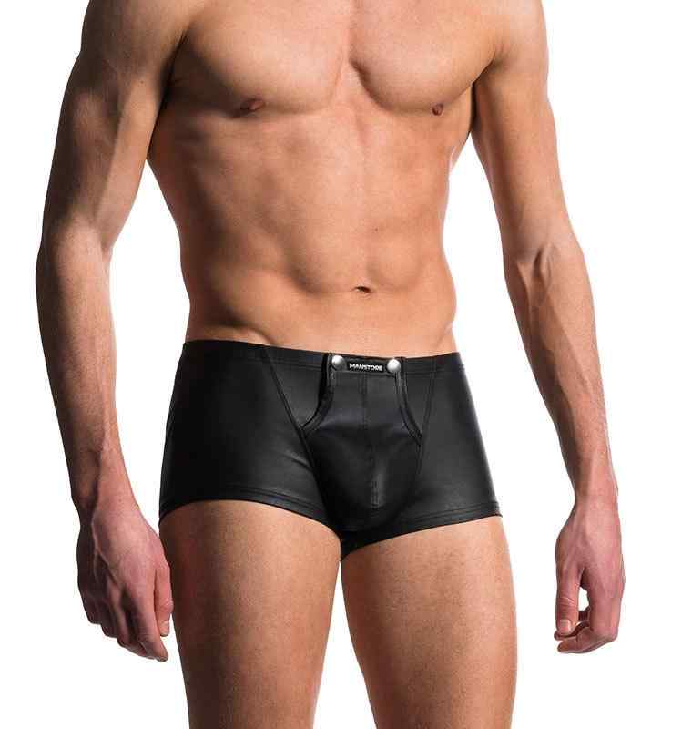 Other - パンツ 男性用 フェイクレザー ローライズ ボクサーパンツ ポリエステル 無地 黒 通気性(x2)