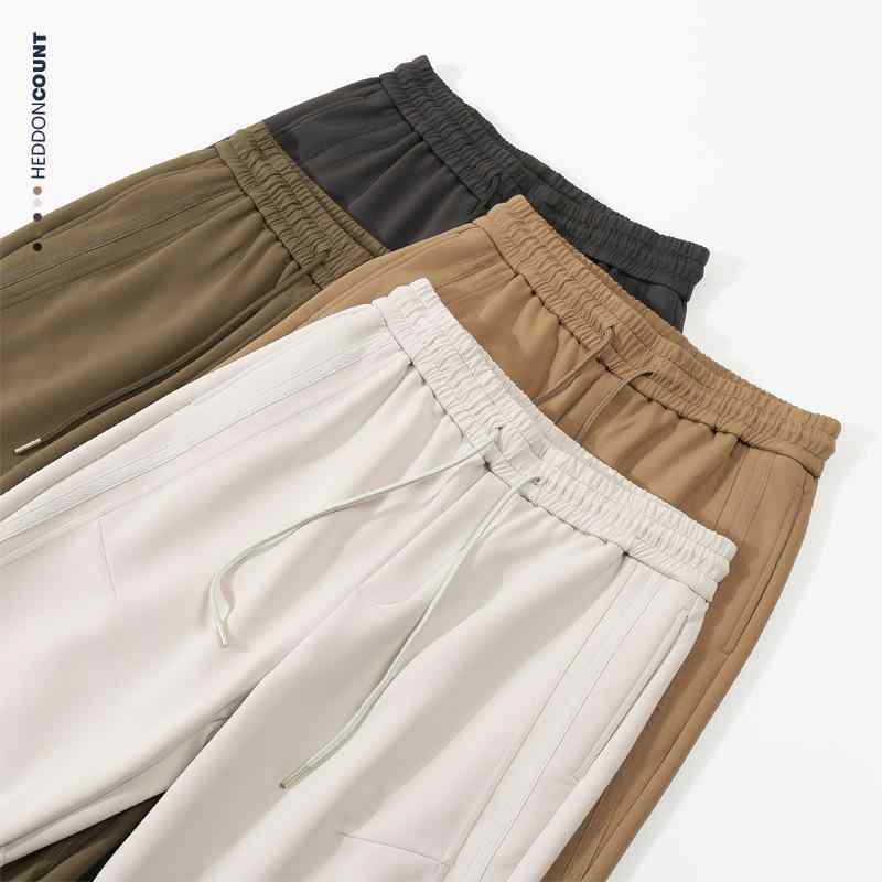 Jersey Pants - メンズ スウェットパンツ 裾絞り ジャージパンツ イージーパンツ リラックスパンツ 無地 ポリエステル カーキ ブラック グレー ベージュ